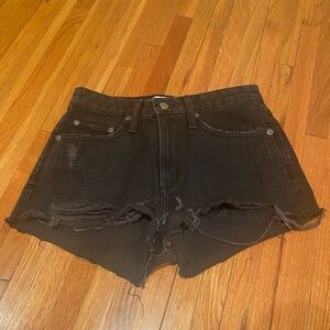 Lovers + Friends Black Denim Shorts